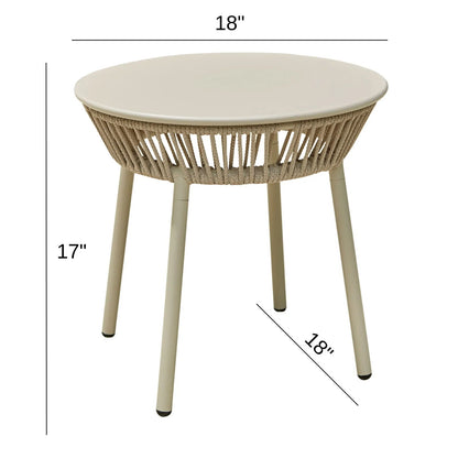 Mateo Outdoor Patio Set| Durable Garden Furniture-2 Chairs + 1 Table Beige Braided & Rope