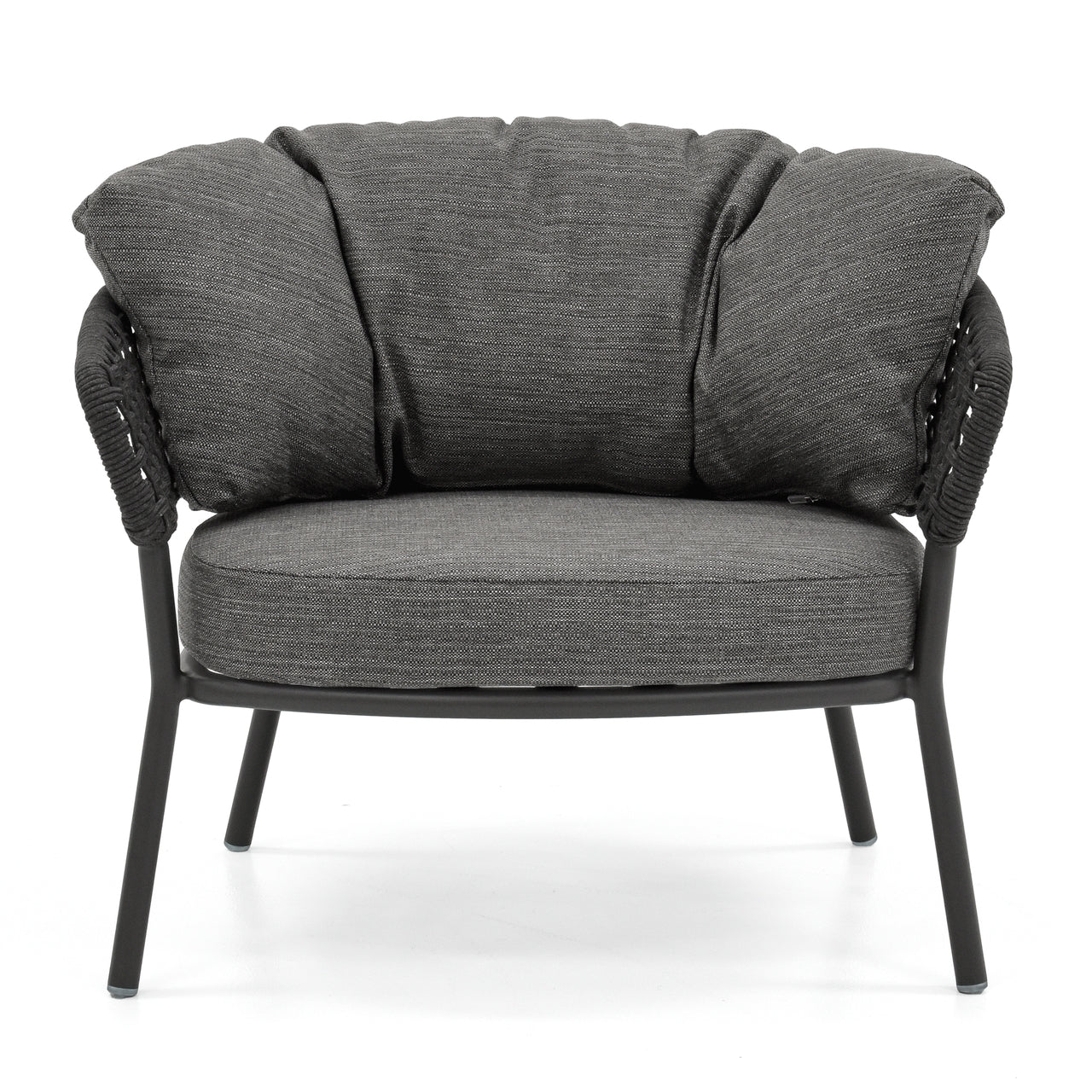 Graf Outdoor Garden Balcony 4 Seater Sofa Set Braided and Rope-Grey