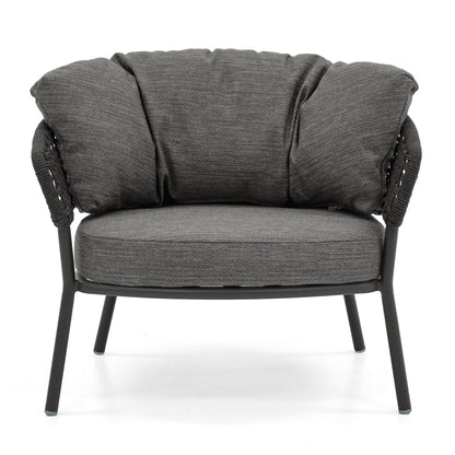 Graf Outdoor Garden Balcony 4 Seater Sofa Set Braided and Rope-Grey