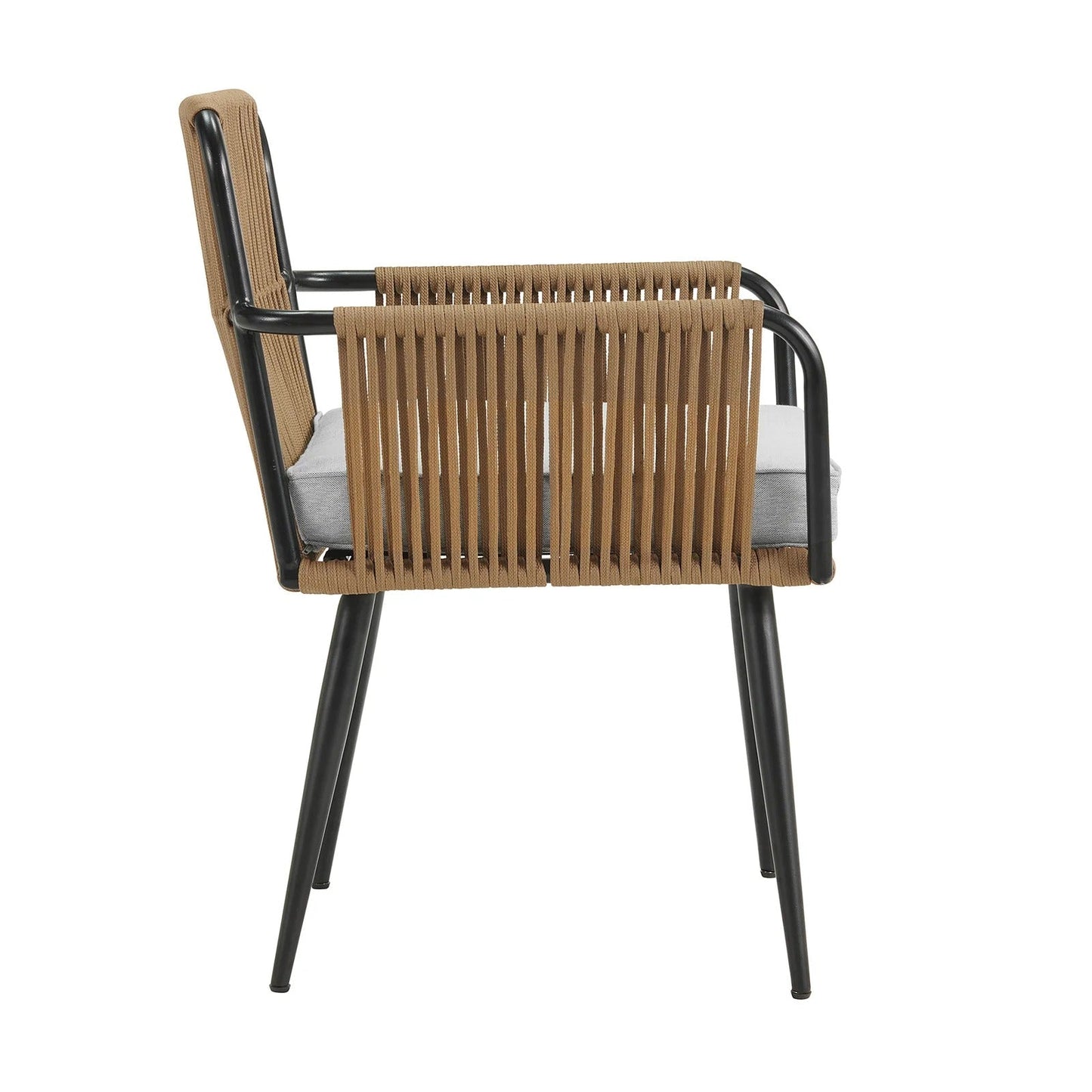 Benigna Outdoor Patio Set| Durable Garden Furniture-2 Chairs + 1 Table Tan Braided & Rope