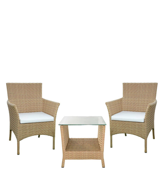 Sosimo Outdoor Patio Set| Durable Garden Furniture-2 Chairs + 1 Table Honey