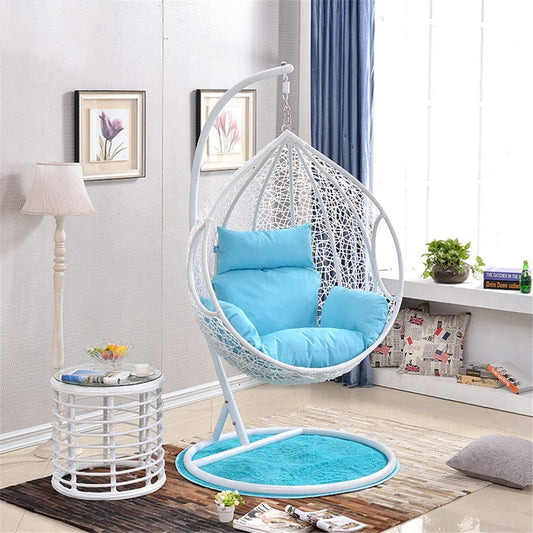 Pierce Single Seater Hanging Swing| With Stand For Outdoor (White)