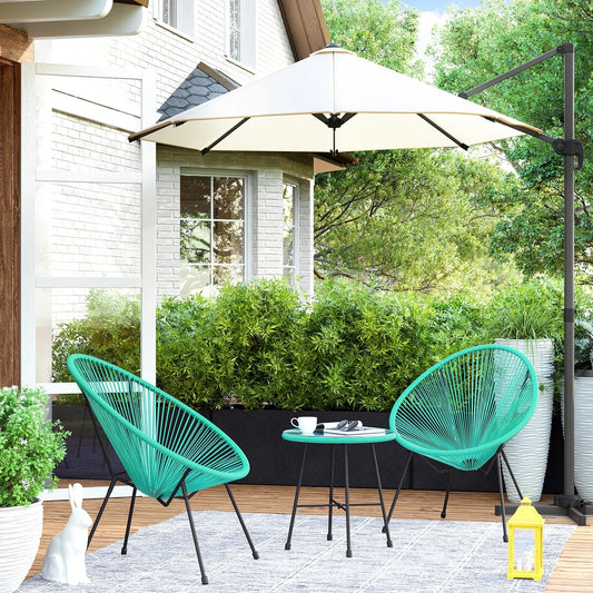 Marcela Outdoor Patio Set| Durable Garden Furniture-2 Chairs + 1 Table Blue