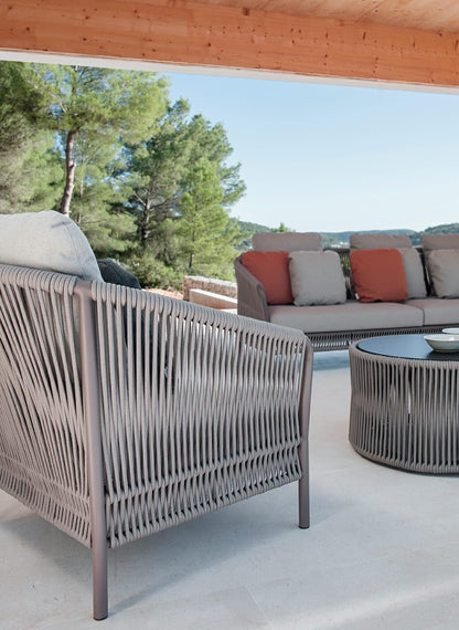 Cerci Outdoor Garden Balcony 5 Seater Sofa Set- Grey Braided and Rope