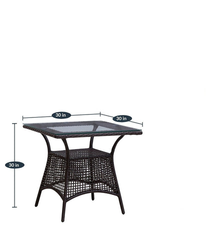 Tacito Outdoor Patio Set| Durable Garden Furniture-4 Chairs + 1 Table Brown