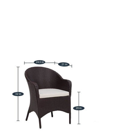 Tacito Outdoor Patio Set| Durable Garden Furniture-4 Chairs + 1 Table Brown
