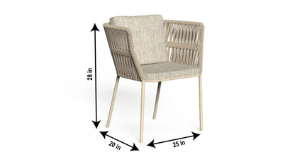 Sorg Outdoor Patio Set| Durable Garden Furniture-4 Chairs + 1 Table Braided And Rope Brown