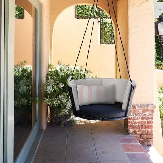 Clem Single Seater Hanging Swing| Without Stand For Outdoor (Black)