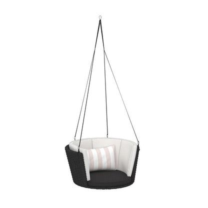 Clem Single Seater Hanging Swing| Without Stand For Outdoor (Black)