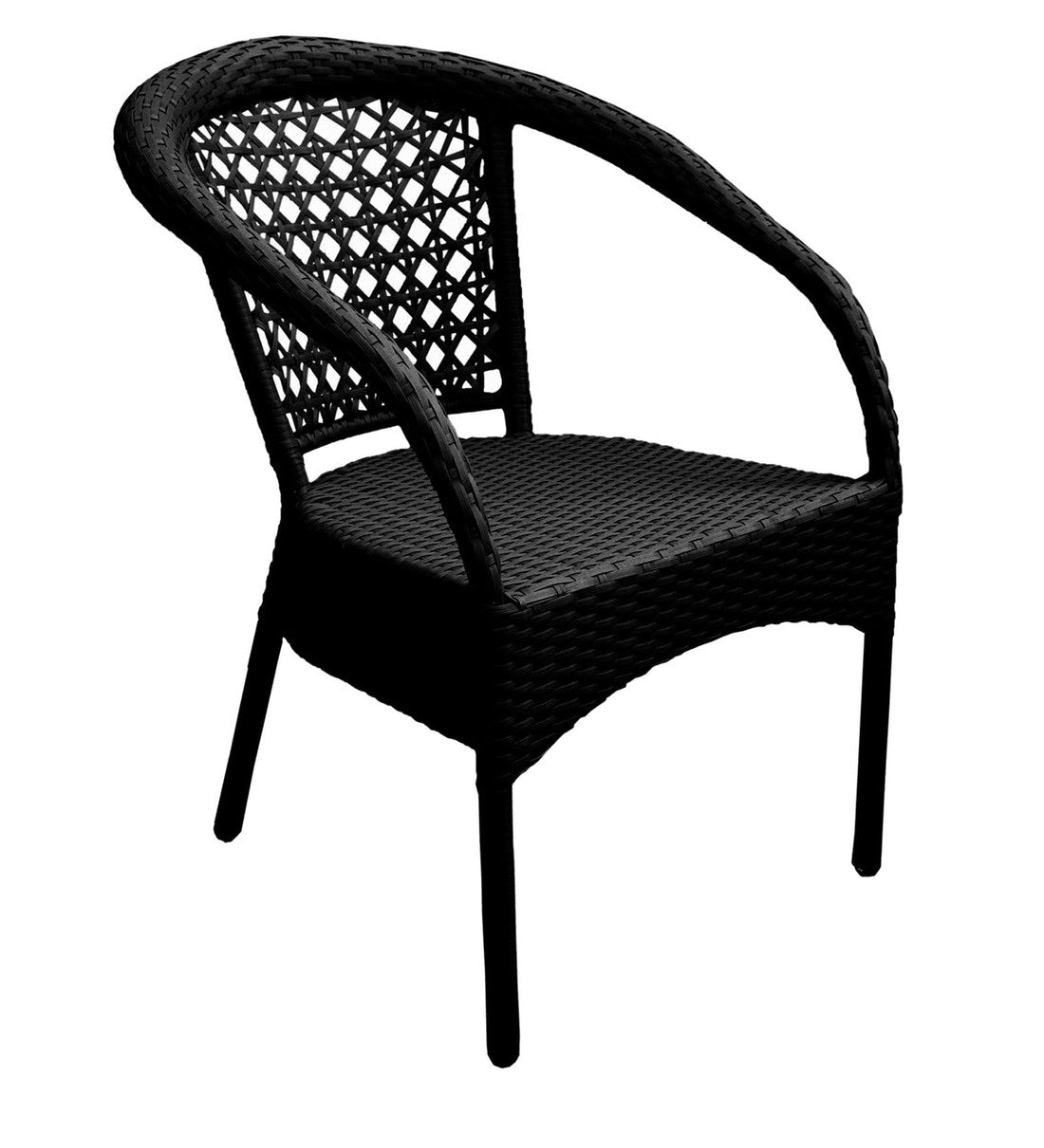 Tobia Outdoor Patio Set| Durable Garden Furniture-4 Chairs + 1 Table Black