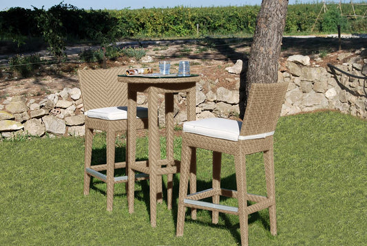 Masato Outdoor Bar Set| Durable Garden Furniture-2 Chairs + 1 Table Cream
