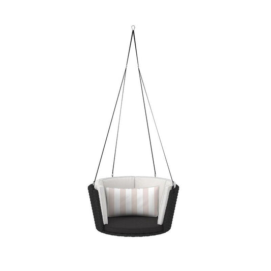 Clem Single Seater Hanging Swing| Without Stand For Outdoor (Black)