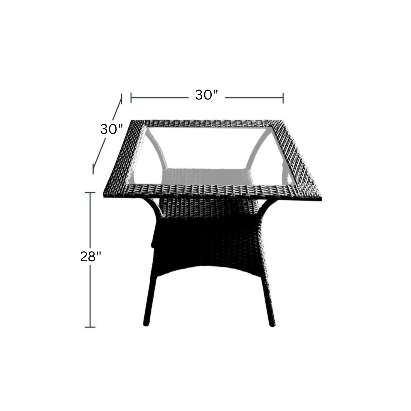Tobia Outdoor Patio Set| Durable Garden Furniture-4 Chairs + 1 Table Black