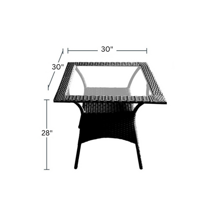 Tobia Outdoor Patio Set| Durable Garden Furniture-4 Chairs + 1 Table Black