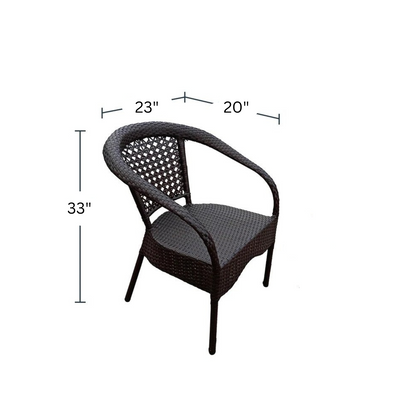 Vidrio Outdoor Patio Set| Durable Garden Furniture-4 Chairs + 1 Table Brown