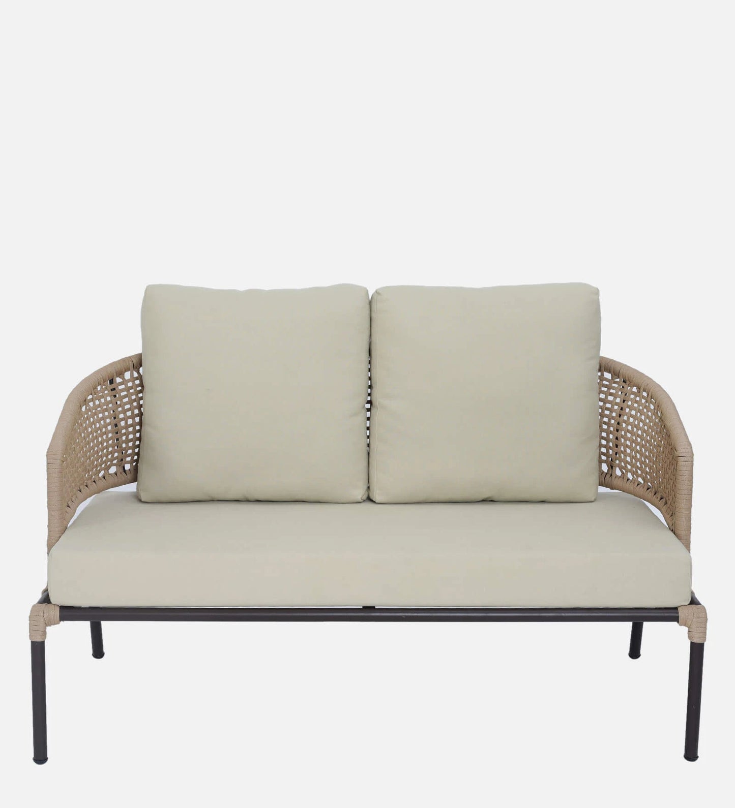 Merten Outdoor Garden Balcony 4 Seater Sofa Set Braided and Rope-Natural