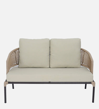 Merten Outdoor Garden Balcony 4 Seater Sofa Set Braided and Rope-Natural