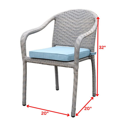 Valeriy Outdoor Patio Set| Durable Garden Furniture-2 Chairs + 1 Table Grey