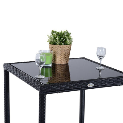Jiro Outdoor Bar Set| Durable Garden Furniture-2 Chairs + 1 Table Black