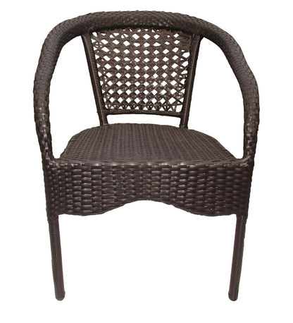 Vidrio Outdoor Patio Set| Durable Garden Furniture-4 Chairs + 1 Table Brown