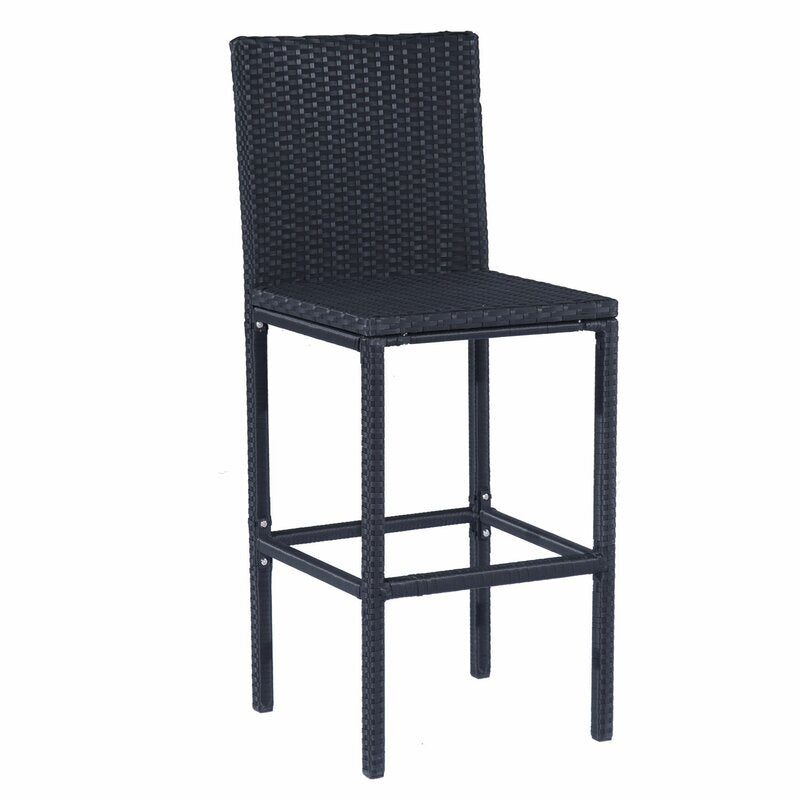 Jiro Outdoor Bar Set| Durable Garden Furniture-2 Chairs + 1 Table Black