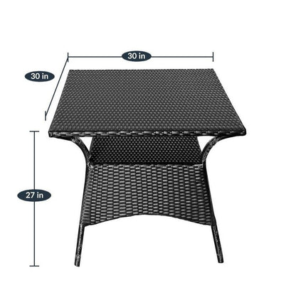 Rangel Outdoor Patio Set| Durable Garden Furniture-4 Chairs + 1 Table Black