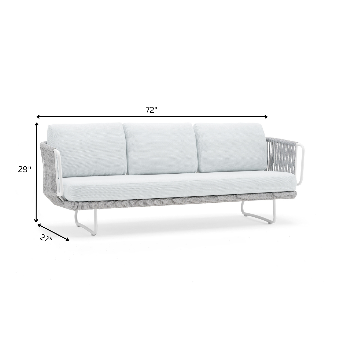 Erim Outdoor Garden Balcony 5 Seater Sofa Set- Grey & White Braided and Rope