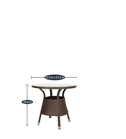 Javier Outdoor Patio Set| Durable Garden Furniture-2 Chairs + 1 Table Brown