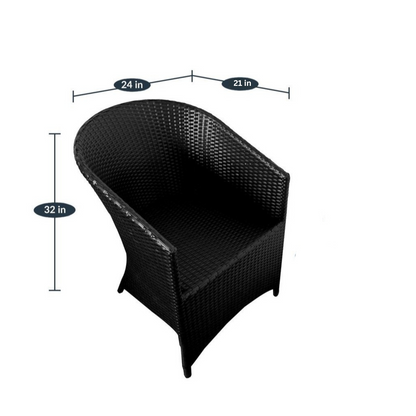 Curro Outdoor Patio Set| Durable Garden Furniture-4 Chairs + 1 Table Black