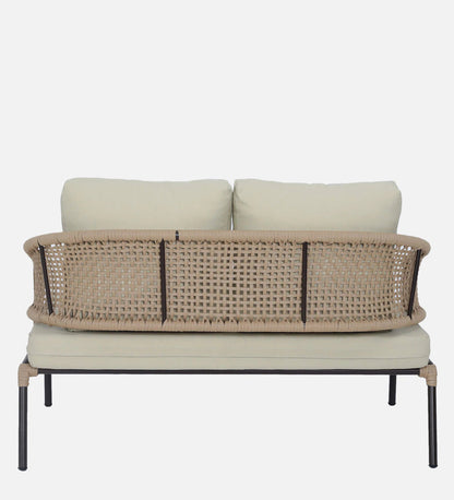 Merten Outdoor Garden Balcony 4 Seater Sofa Set Braided and Rope-Natural