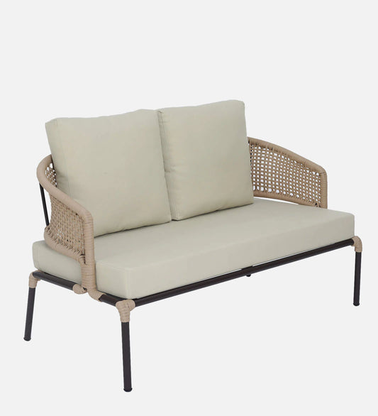 Merten Outdoor Garden Balcony 4 Seater Sofa Set Braided and Rope-Natural