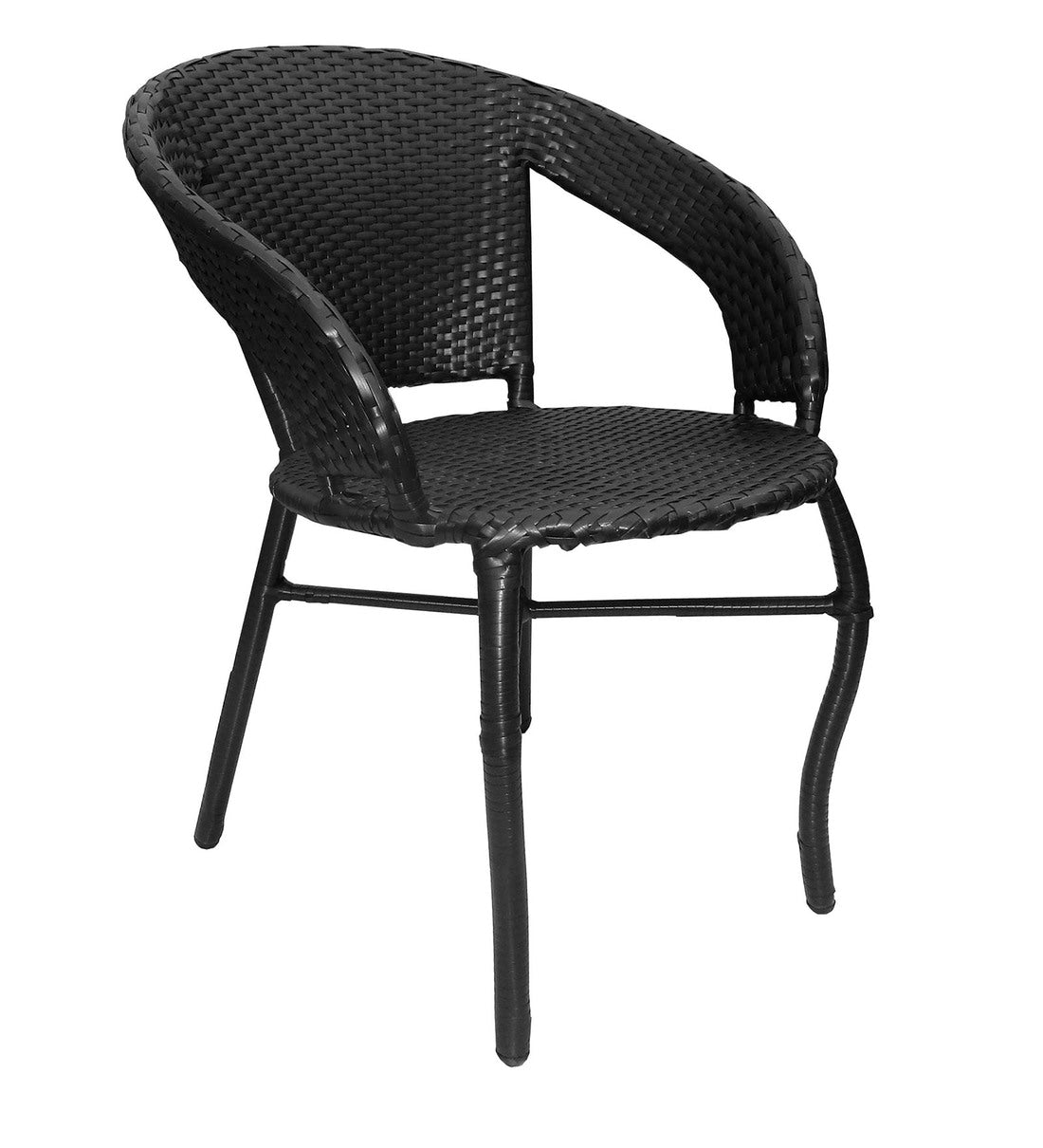 Dimas Outdoor Patio Set| Durable Garden Furniture-4 Chairs + 1 Table Black