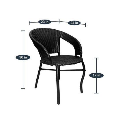 Dimas Outdoor Patio Set| Durable Garden Furniture-4 Chairs + 1 Table Black