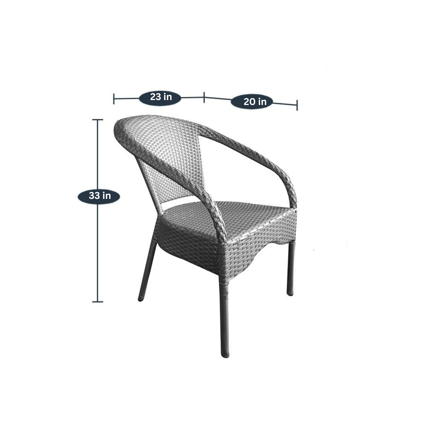 Veras Outdoor Patio Set| Durable Garden Furniture-4 Chairs + 1 Table Grey