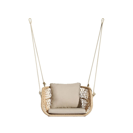 Waldo Single Seater Hanging Swing| Without Stand For Outdoor (Beige)
