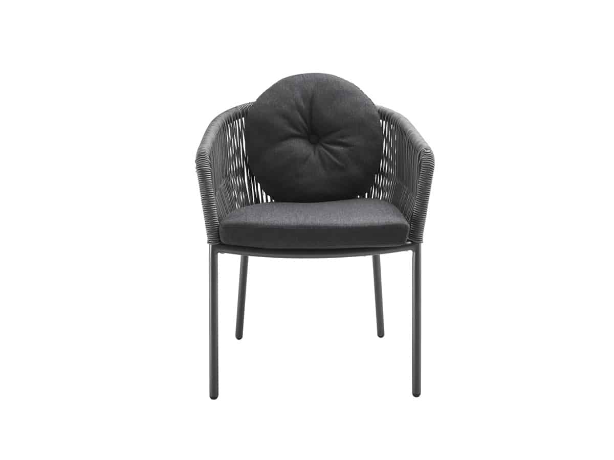 Curro Outdoor Patio Set| Durable Garden Furniture-4 Chairs + 1 Table Braided And Rope Grey