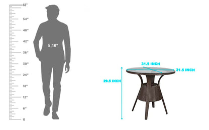 Febo Outdoor Patio Set| Durable Garden Furniture-4 Chairs + 1 Table Brown