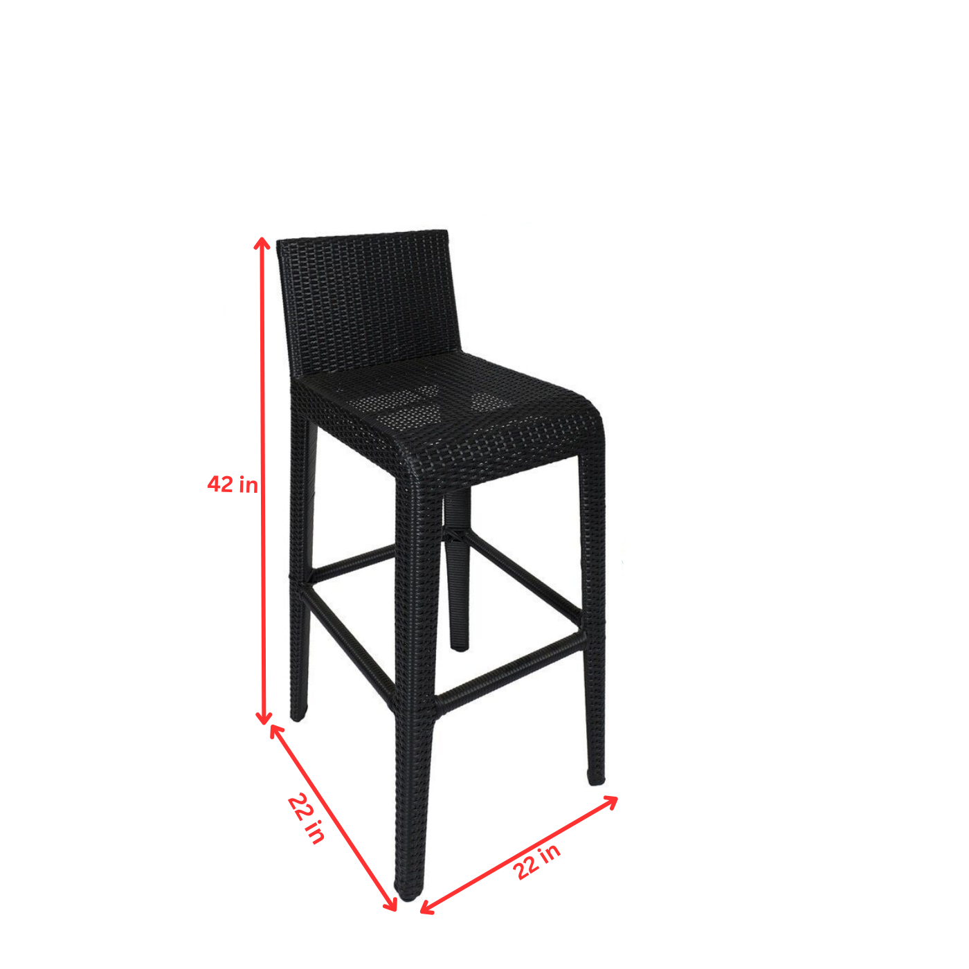 Ren Outdoor Bar Set| Durable Garden Furniture-2 Chairs + 1 Table Black