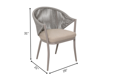 Alita Outdoor Patio Set| Durable Garden Furniture-2 Chairs + 1 Table Grey Braided & Rope