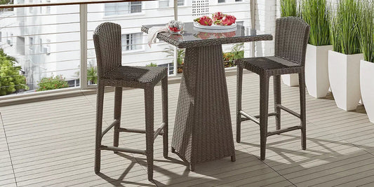 Ayano Outdoor Bar Set| Durable Garden Furniture-2 Chairs + 1 Table Brown