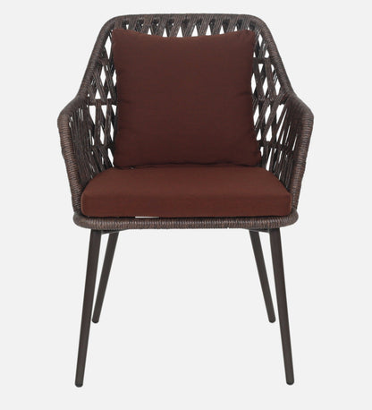Rada Outdoor Patio Set| Durable Garden Furniture-4 Chairs + 1 Table Braided And Rope Brown