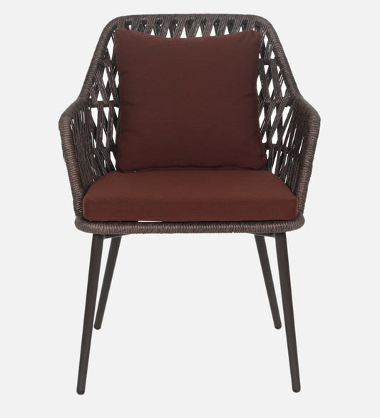 Rada Outdoor Patio Set| Durable Garden Furniture-4 Chairs + 1 Table Braided And Rope Brown