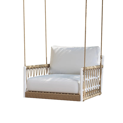 Frei Single Seater Hanging Swing| Without Stand For Outdoor (Honey) Braided and Rope