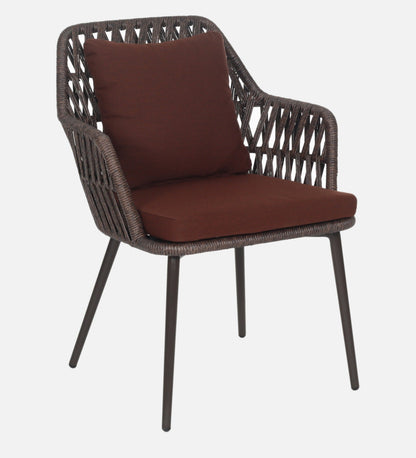 Rada Outdoor Patio Set| Durable Garden Furniture-4 Chairs + 1 Table Braided And Rope Brown
