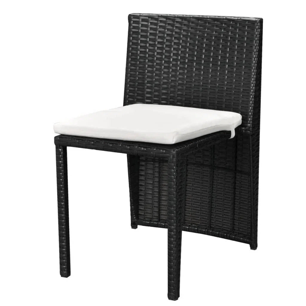 Nieves Outdoor Patio Set| Durable Garden Furniture-2 Chairs + 1 Table Black