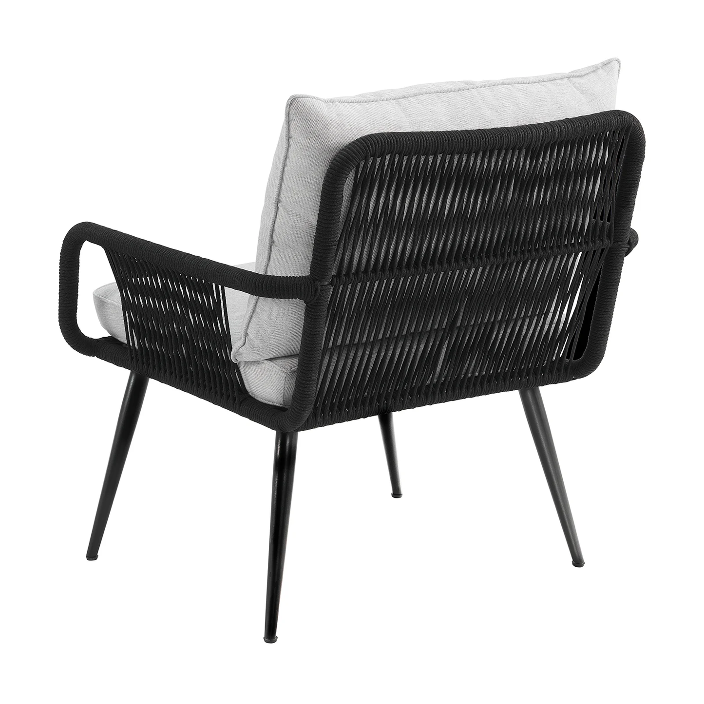 Amore Outdoor Patio Set| Durable Garden Furniture-2 Chairs + 1 Table Black Braided & Rope