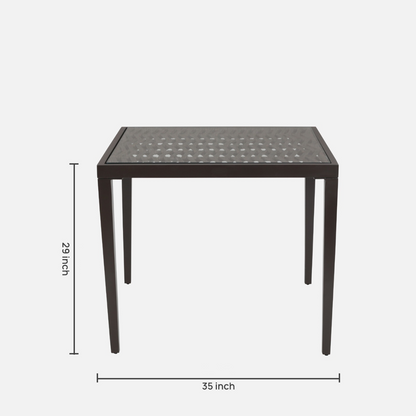 Rada Outdoor Patio Set| Durable Garden Furniture-4 Chairs + 1 Table Braided And Rope Brown