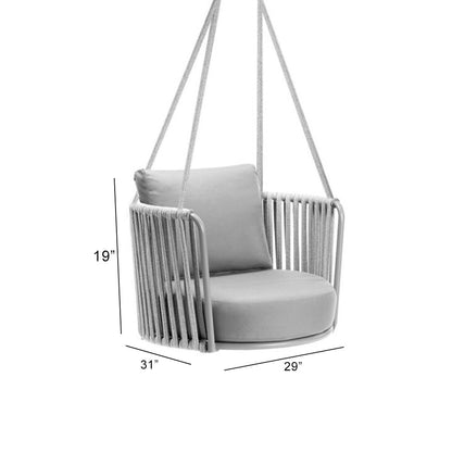 Carl Single Seater Hanging Swing| Without Stand For Outdoor (Grey) Braided and Rope