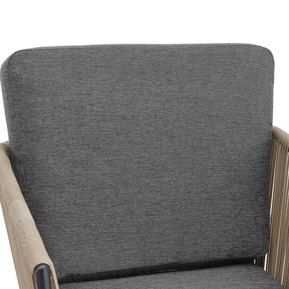 Enrico Outdoor Patio Set| Durable Garden Furniture-2 Chairs + 1 Table Beige Braided & Rope