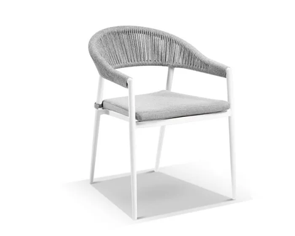 Perez Outdoor Patio Set| Durable Garden Furniture-4 Chairs + 1 Table Braided And Rope Grey